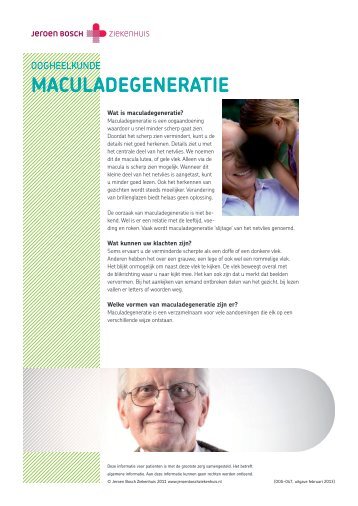 Maculadegeneratie - Jeroen Bosch Ziekenhuis