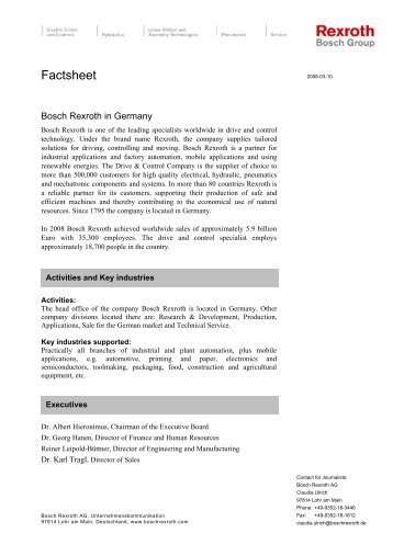 Factsheet - Bosch Rexroth