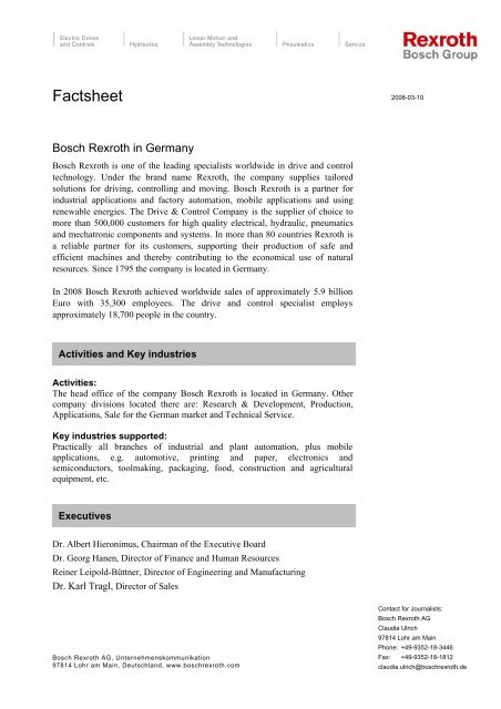 Factsheet Bosch Rexroth