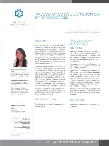 "Aplicaciones del ultrasonido en Endodoncia". - COEM