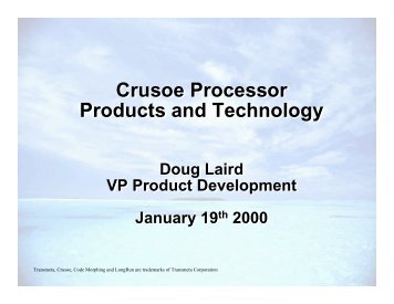 Crusoe Processor Products and Technology