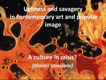 Ugliness and savagery in contemporary art and popular ... - UNEECC