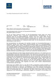 Offener Brief der Iveco Magirus Brandschutztechnik GmbH