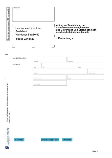 Antrag schwerbehindertenausweis zwickau