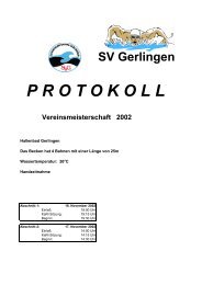 Protokoll Vereinsmeisterschaft 2002 - Schwimmverein Gerlingen e. V.