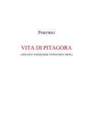 Porfirio - Vita di Pitagora - La Melagrana