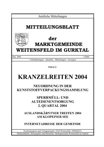 Amtliches Mitteilungsblatt Mai 2004 - Marktgemeinde Weitensfeld