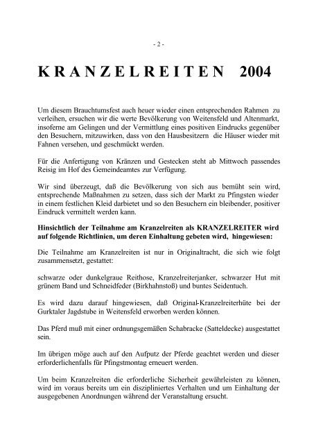 Amtliches Mitteilungsblatt Mai 2004 - Marktgemeinde Weitensfeld