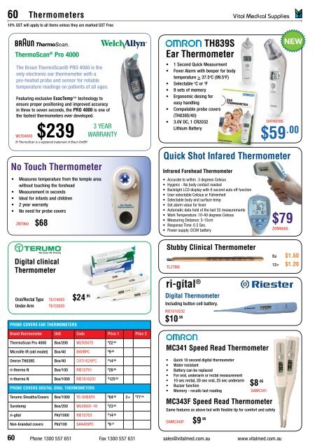 Thermometers, Diagnostic tools - Vital Medical Supplies