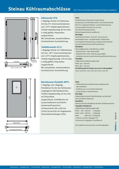 Steinau-Kühlraumtüren als PDF