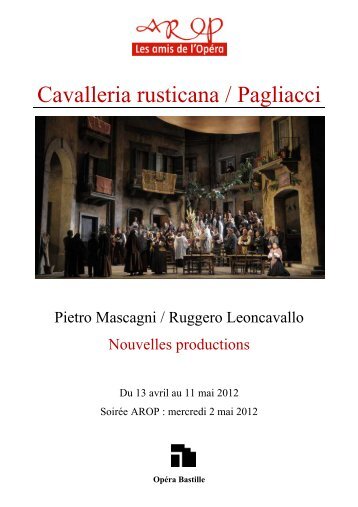 Synopsis Cavalleria rusticana - I pagliacci - Association pour le ...