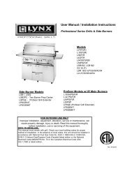 User Manual / Installation Instructions - Lynx Professional Grills