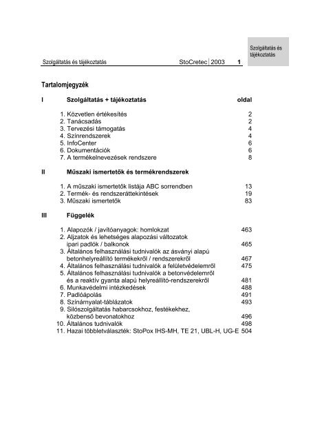 A dokumentum megnyitÃ¡sa - Sto ÃpÃ­tÅanyag Kft.