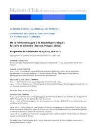 RÃ©publique TchÃ¨que 2012 - Programme de la ... - Maison d'Izieu