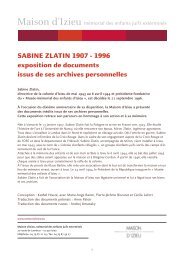 Biographie de Sabine Zlatin - Maison d'Izieu