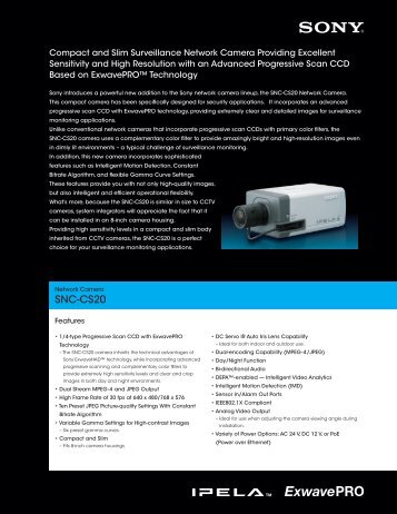 SNC-CS20 Spec Sheet - Surveillance-Video.com