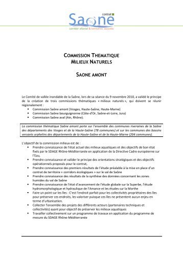 COMMISSION THEMATIQUE MILIEUX NATURELS SAONE AMONT