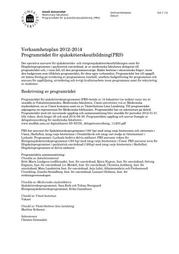 (PRS) VP 2012-14 - Medicinsk fakultet - UmeÃ¥ universitet