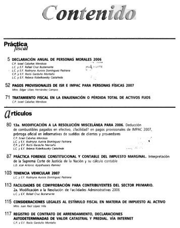 Tabla de Contenidos