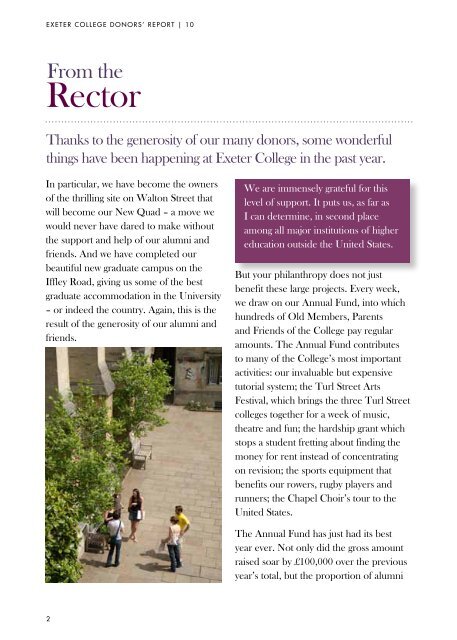 Exeter College Donors' Report