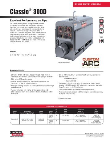 Engine Driven Welders: Classic 300D - semirca, ca