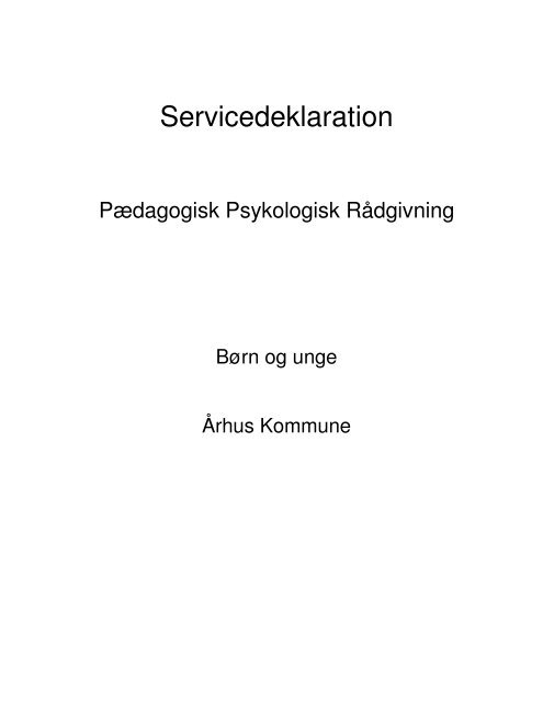 Servicedeklaration for PPR (pdf 134 KB) - Aarhus.dk