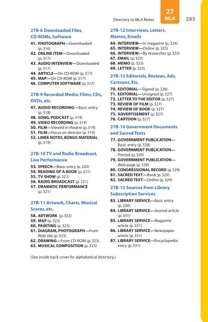 Chapter 27. MLA Documentation