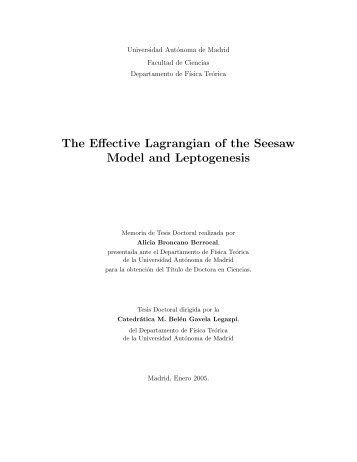 The Effective Lagrangian of the Seesaw Model and Leptogenesis