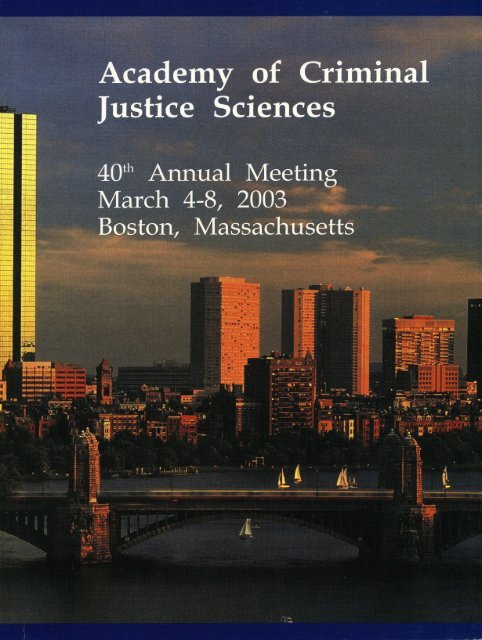 2003 Annual Meeting Program - Academy of Criminal Justice ...