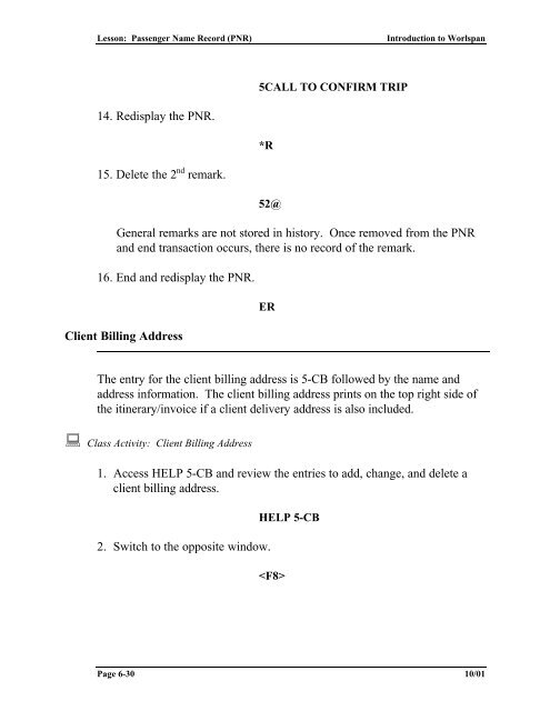 Lesson: Passenger Name Record (PNR) - Global Learning Center