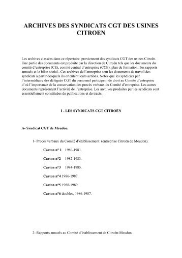 USINES CITROEN - Institut d'Histoire Sociale CGT
