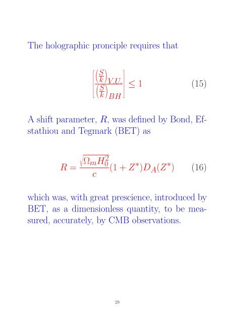 holographic principle and the surface of last scatter