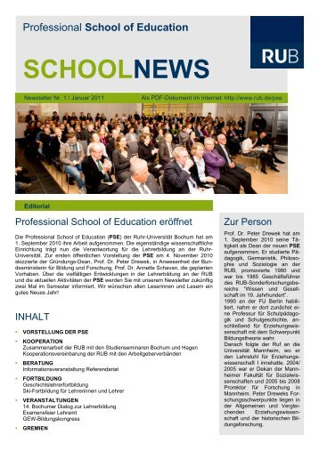 schoolnews - Professional School of Education - Ruhr-UniversitÃ¤t ...