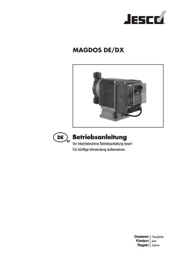 MAGDOS DE/DX Betriebsanleitung Betriebsanleitung