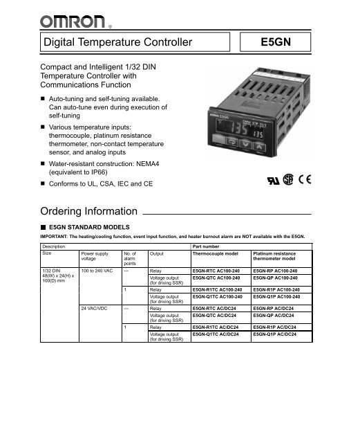 Digital Temperature Controller E5GN