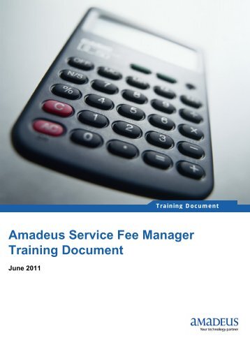 Amadeus Service Fee Manager Training Document