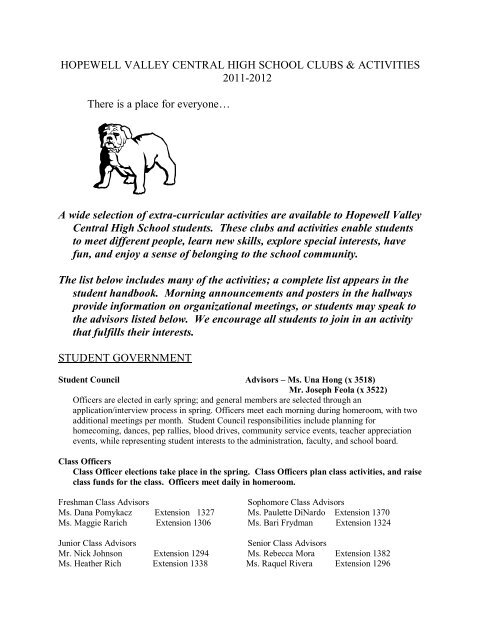 hopewell valley central high school clubs