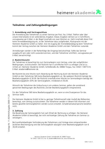 Teilnahmebedingungen PDF - Heimerer Akademie