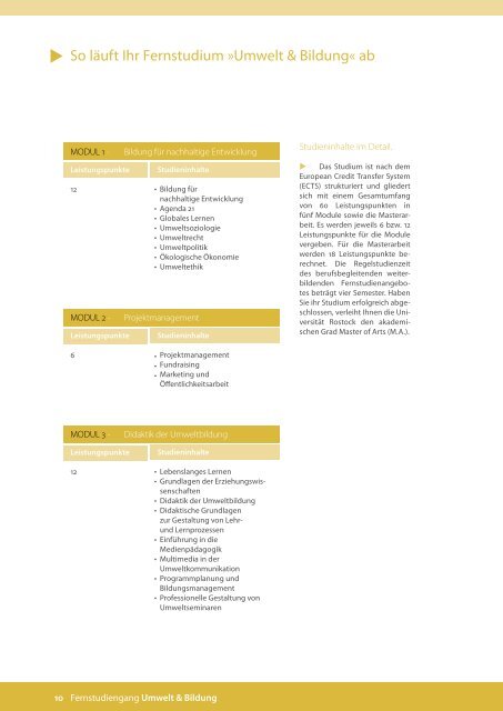 Master-Studiengang Â»Umwelt & BildungÂ« - UniversitÃ¤t Rostock