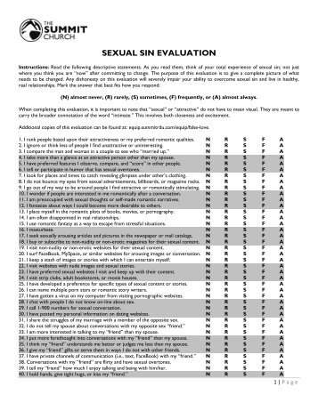 SEXUAL SIN EVALUATION - Brad Hambrick