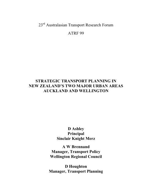 Transport Strategy - Transport Modelling Templates by David Ashley