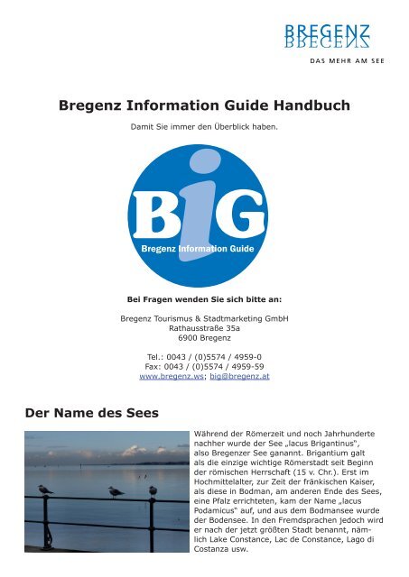 Bregenz Information Guide Handbuch