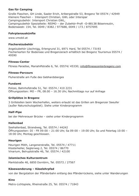 Bregenz Information Guide Handbuch