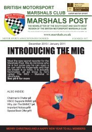 INTRODUCING THE MIG - British Motor Racing Marshals Club