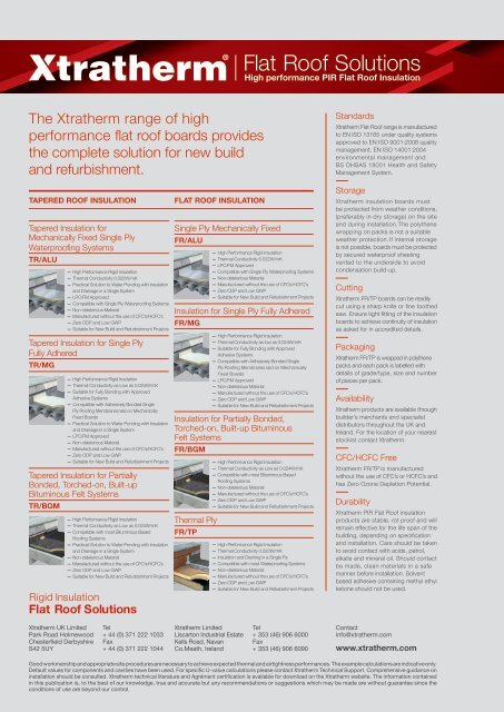 Flat Roof Board FR/TP - Xtratherm