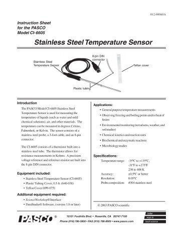 Stainless Steel Temperature Sensor