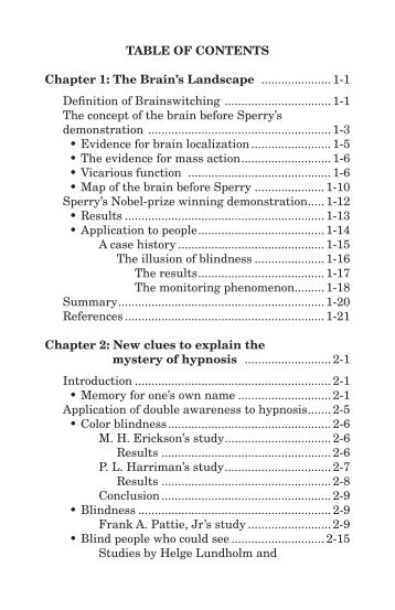 TABLE OF CONTENTS Chapter 1: The Brain's ... - TPR World