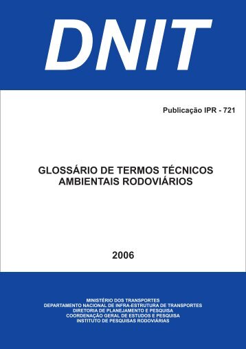 GlossÃ¡rio de Termos TÃ©cnicos Ambientais RodoviÃ¡rios - IPR - Dnit