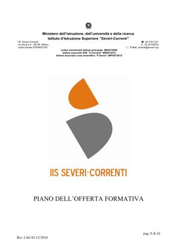 Piano dell'Offerta Formativa (P.O.F.) - IIS Severi-Correnti