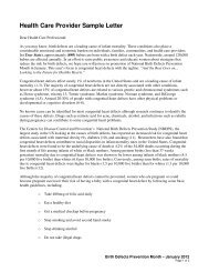 Health Care Provider Sample Letter - National Birth Defects ...